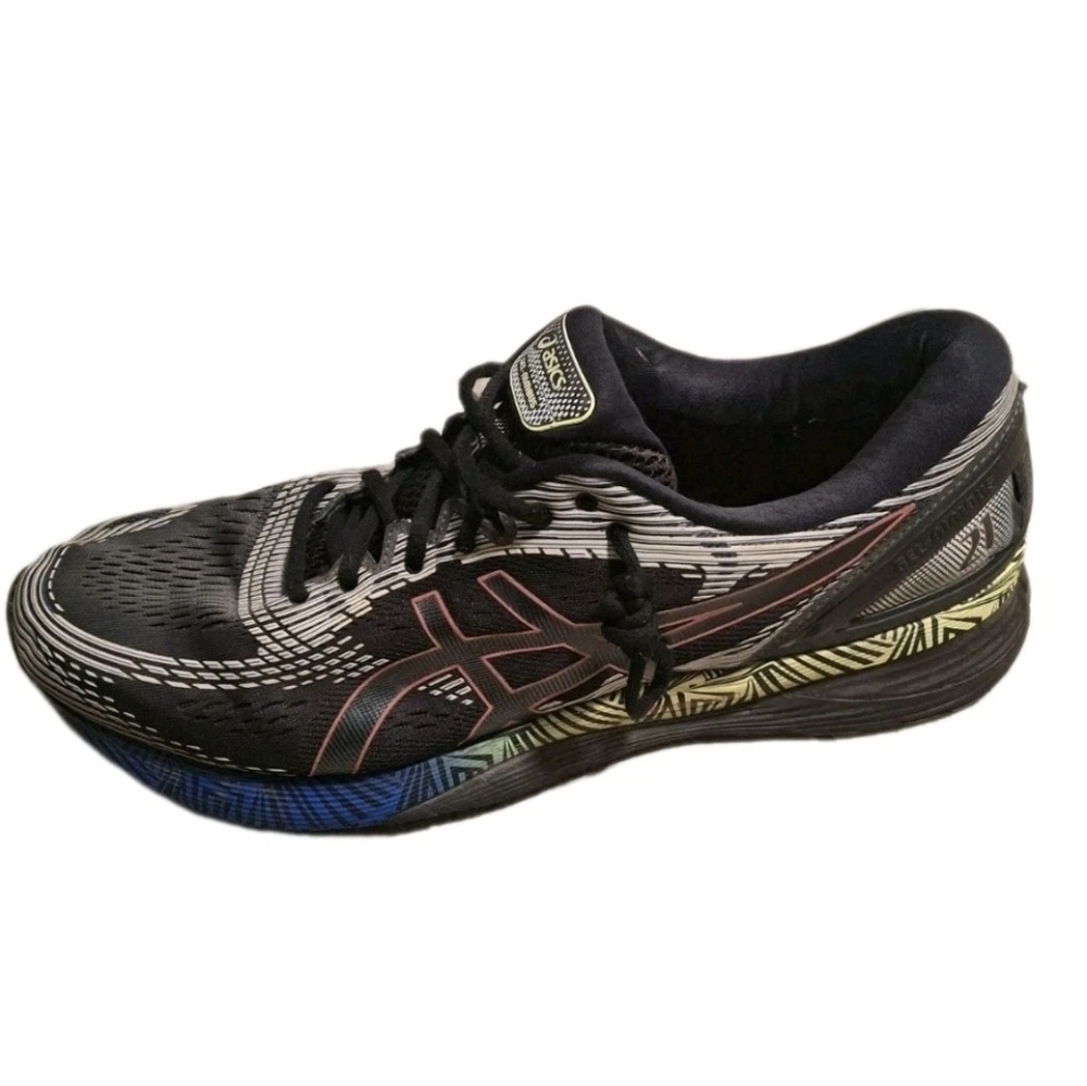 ASICS GEL-Nimbus 21 Sneakers Mens Size 15 Hyper Flash - Black / Electric blue.
